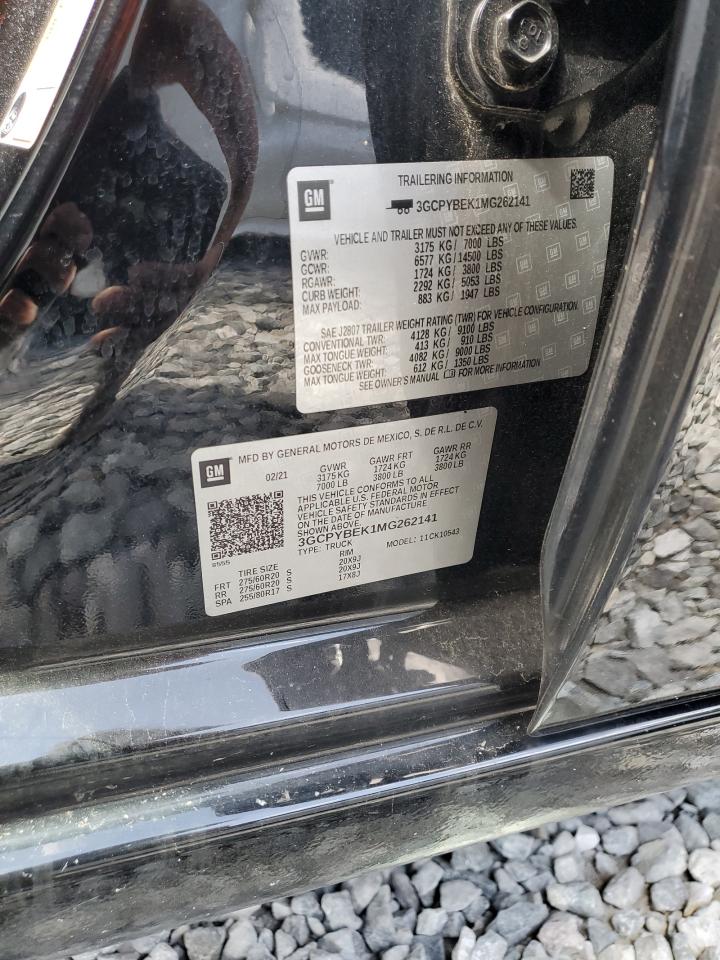 2021 Chevrolet Silverado K1500 Custom VIN: 3GCPYBEK1MG262141 Lot: 64676945