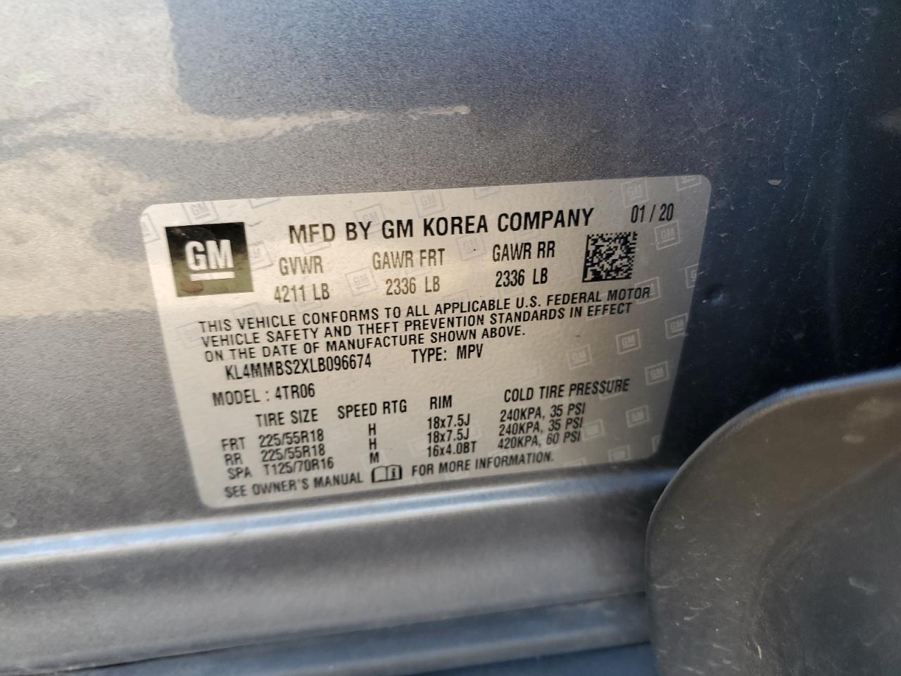 kl4mmbs2xlb096674 KL4MMBS2XLB096674 2020 Buick Encore Gx Preferred