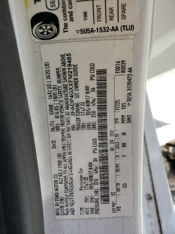 2015 Ford Fiesta St VIN: 3FADP4GXXFM219485 Lot: 65513705