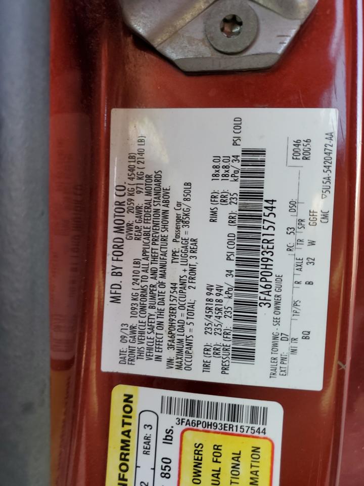 2014 Ford Fusion Se VIN: 3FA6P0H93ER157544 Lot: 65369785