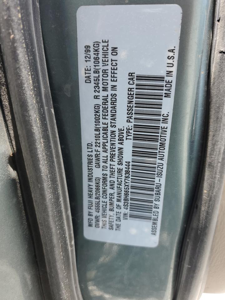 2000 Subaru Legacy Outback VIN: 4S3BH665XY7638444 Lot: 65035155