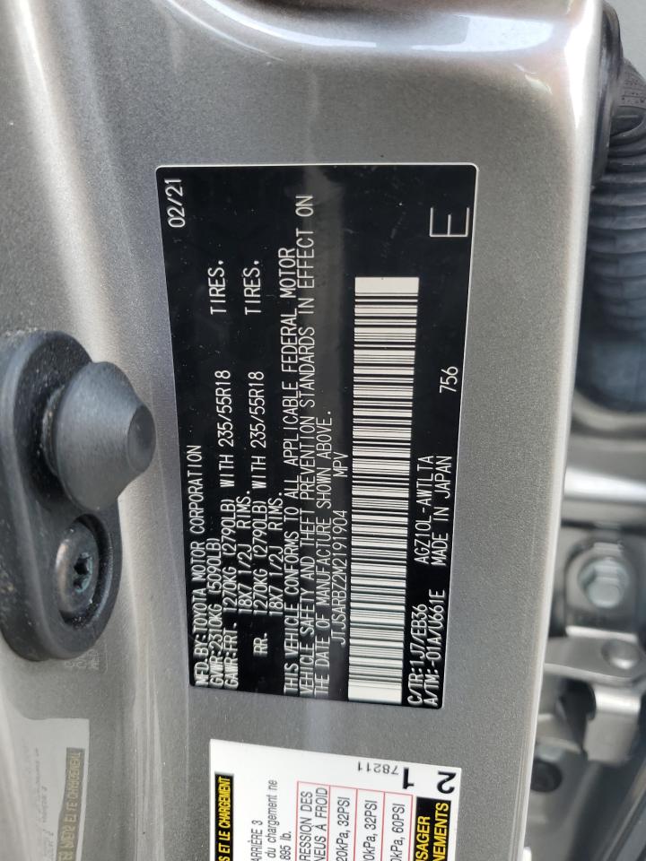 2021 Lexus Nx 300 Base VIN: JTJSARBZ2M2191904 Lot: 64580155