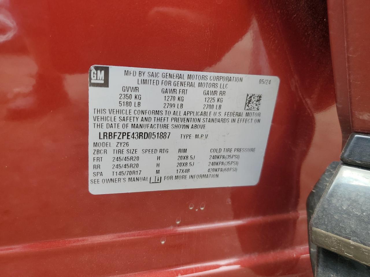 2024 Buick Envision Essence VIN: LRBFZPE43RD051887 Lot: 63369595