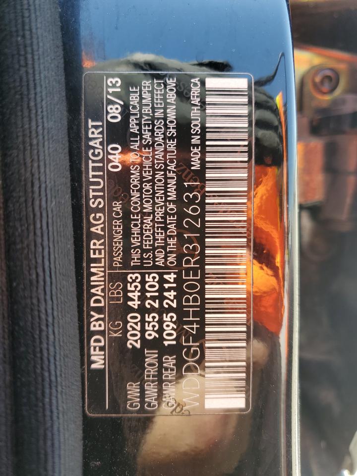 2014 Mercedes-Benz C 250 VIN: WDDGF4HB0ER312631 Lot: 65255615