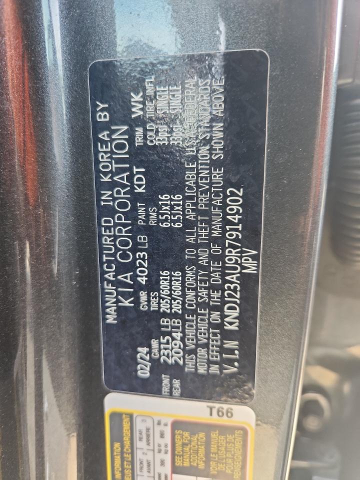 2024 Kia Soul Lx VIN: KNDJ23AU9R7914902 Lot: 64850945