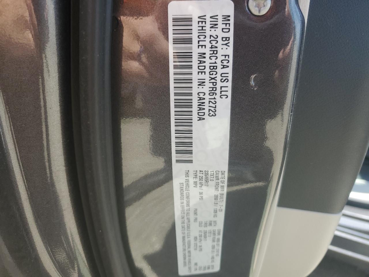 2023 Chrysler Pacifica Touring L VIN: 2C4RC1BGXPR612723 Lot: 63251905