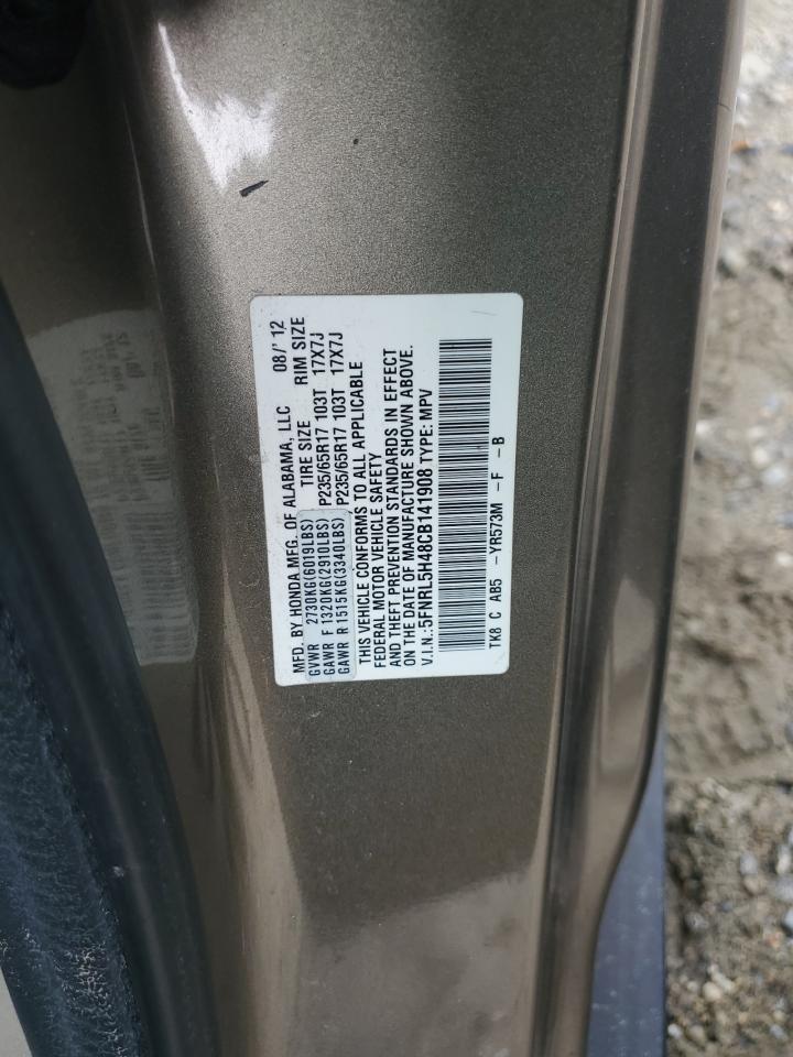 2012 Honda Odyssey Ex VIN: 5FNRL5H48CB141908 Lot: 64086395