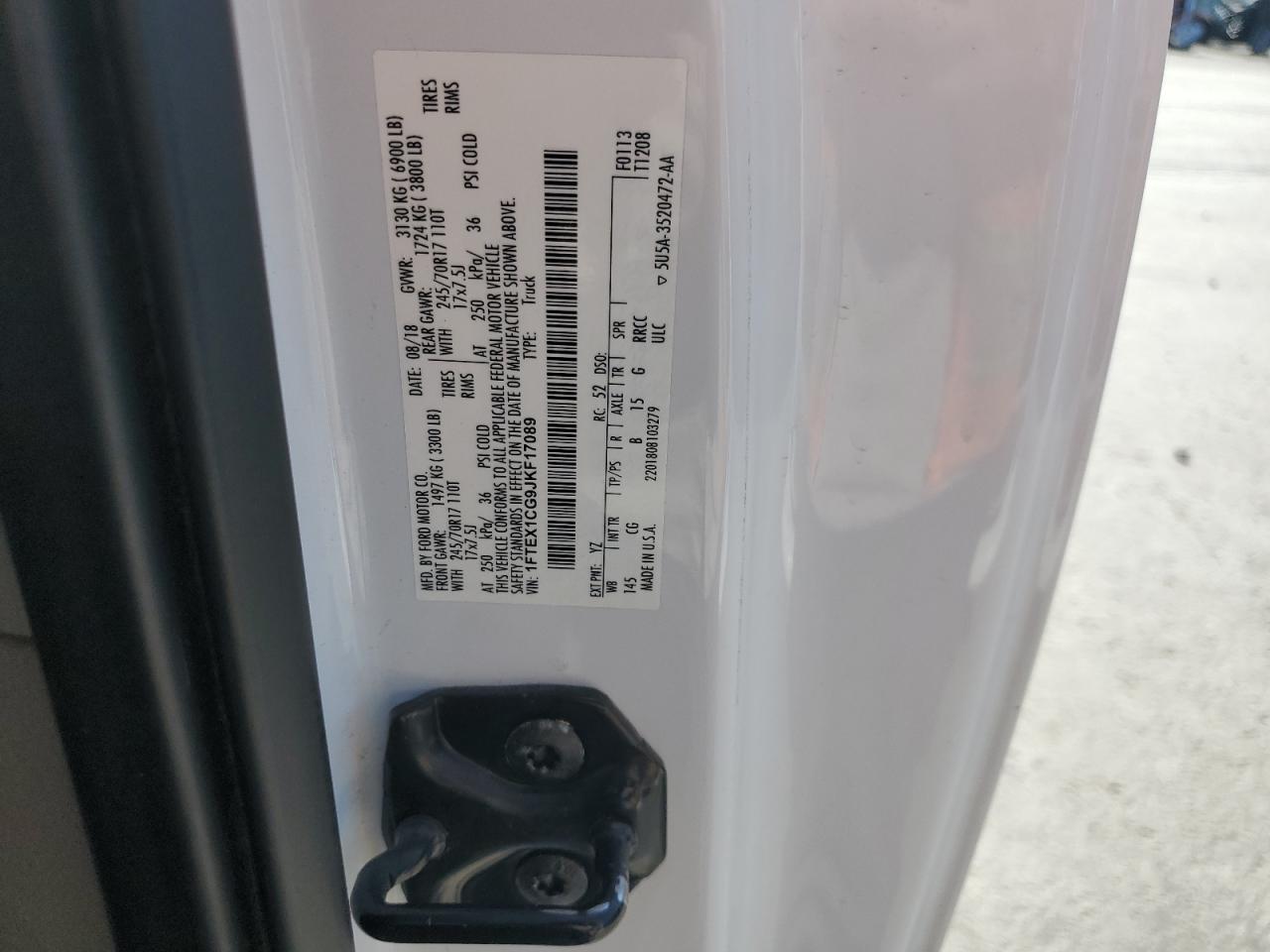 2018 Ford F150 Super Cab VIN: 1FTEX1CG9JKF17089 Lot: 65713185