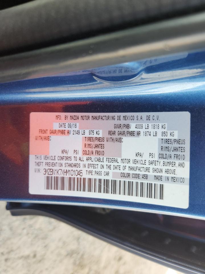 2017 Mazda 3 Sport VIN: 3MZBN1K7XHM101045 Lot: 64695605