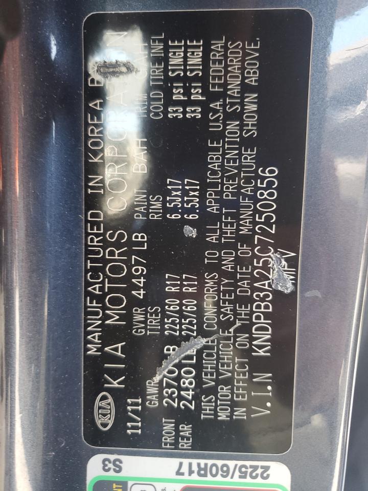 2012 Kia Sportage Base VIN: KNDPB3A25C7250856 Lot: 65174475
