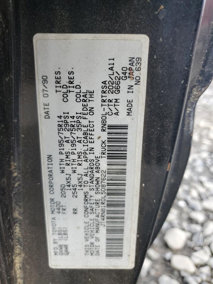 1990 Toyota Pickup 1/2 Ton Short Wheelbase VIN: JT4RN81R0L5087622 Lot: 65076725