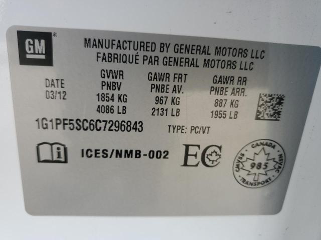 2012 CHEVROLET CRUZE LT  