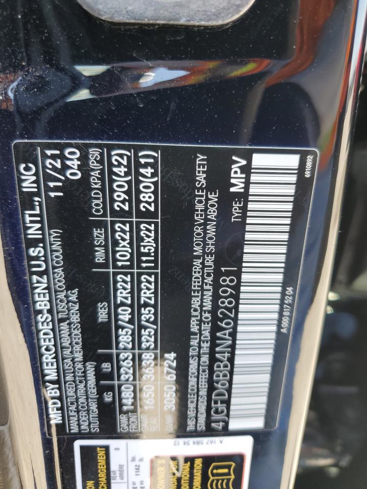 2022 Mercedes-Benz Gle Coupe Amg 53 4Matic VIN: 4JGFD6BB4NA628981 Lot: 66014595