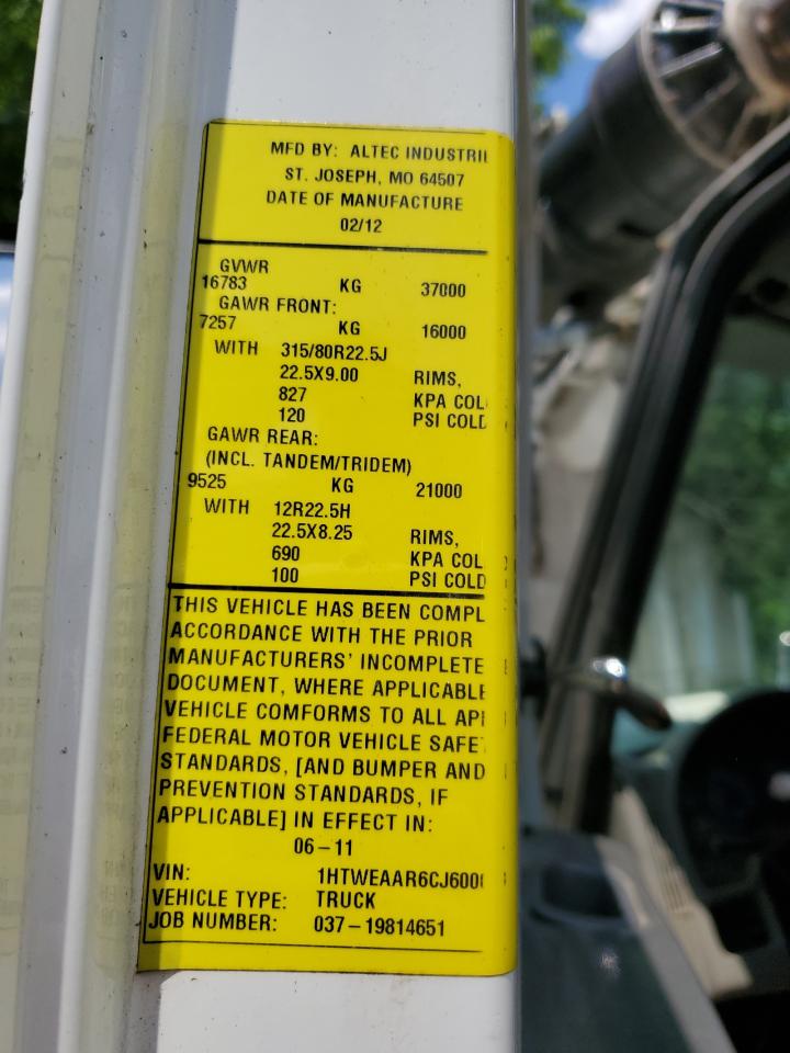 2012 International 7000 7400 VIN: 1HTWEAAR6CJ600019 Lot: 62880945