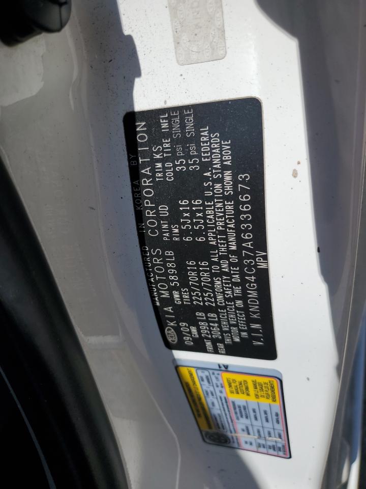 2010 Kia Sedona Lx VIN: KNDMG4C37A6336673 Lot: 64325205