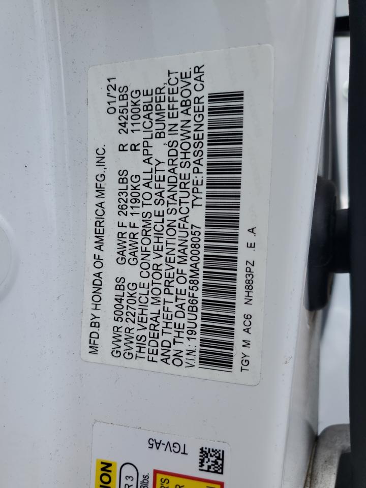 19uub6f58ma008057 19UUB6F58MA008057 2021 Acura Tlx Tech A