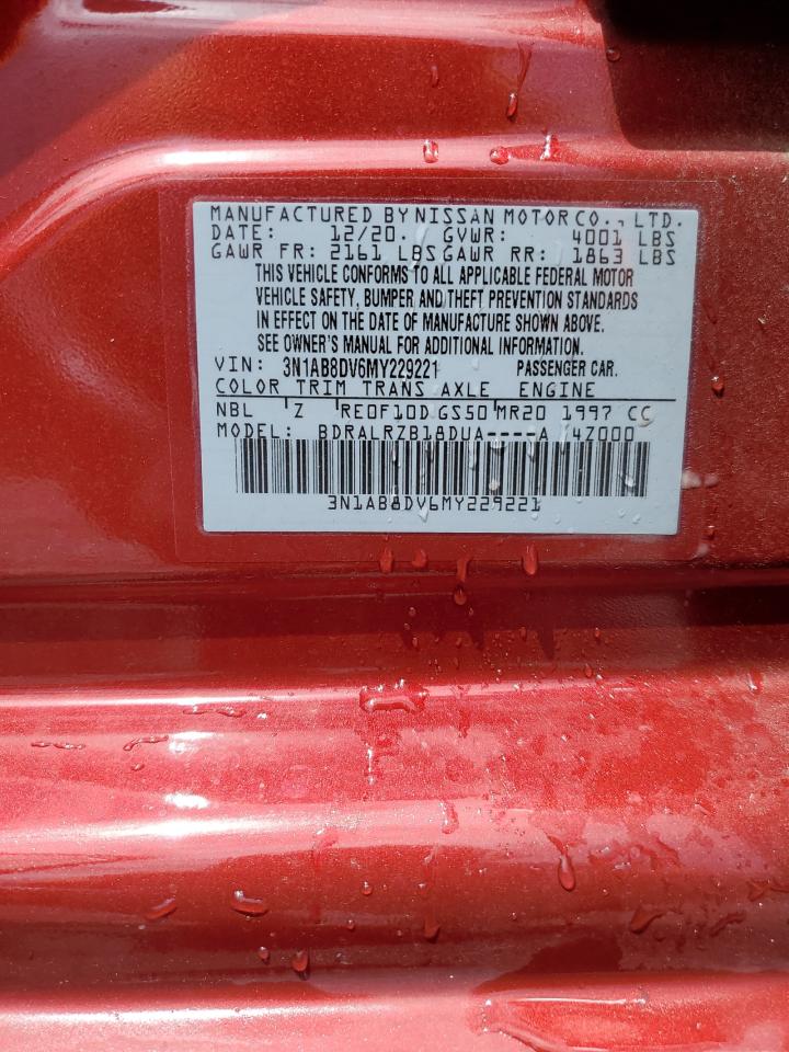 2021 Nissan Sentra Sr VIN: 3N1AB8DV6MY229221 Lot: 63502645
