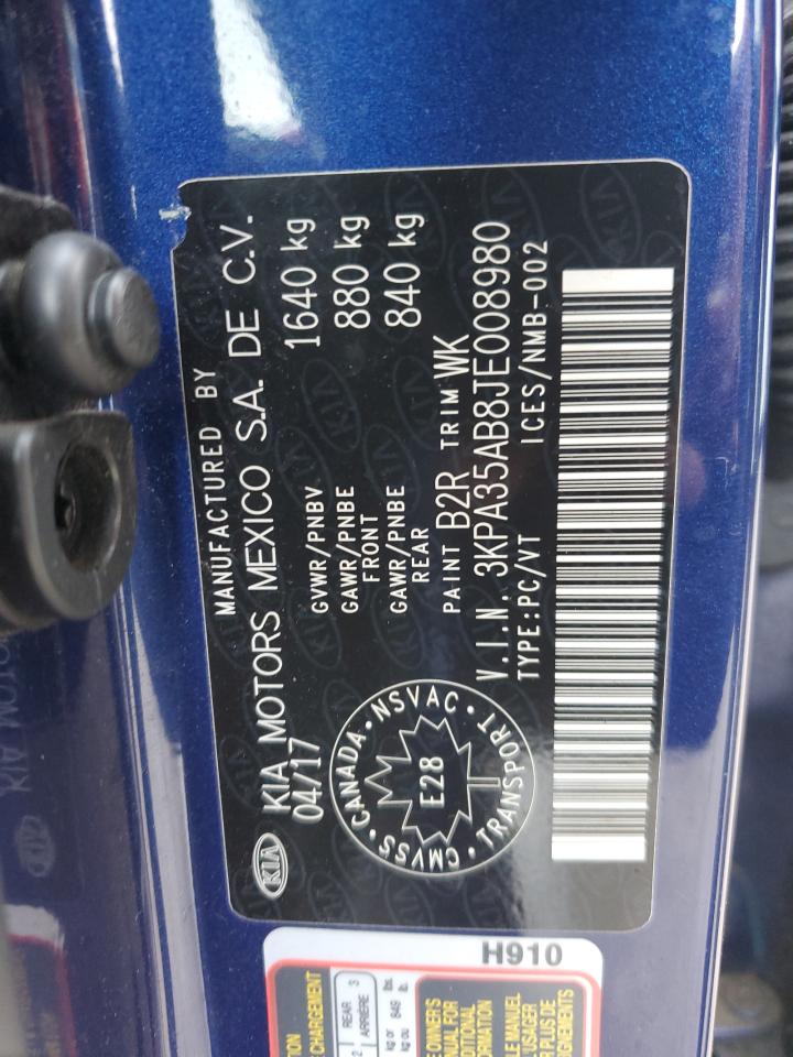 2018 Kia Rio Ex VIN: 3KPA35AB8JE008980 Lot: 66396025