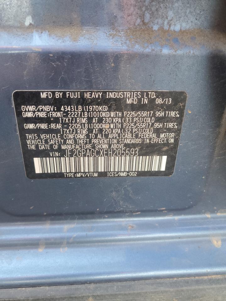 2014 Subaru Xv Crosstrek 2.0 Limited VIN: JF2GPAGCXEH205593 Lot: 66475285