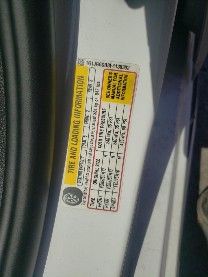 2015 Chevrolet Sonic Rs VIN: 1G1JG6SB8F4138302 Lot: 65590315