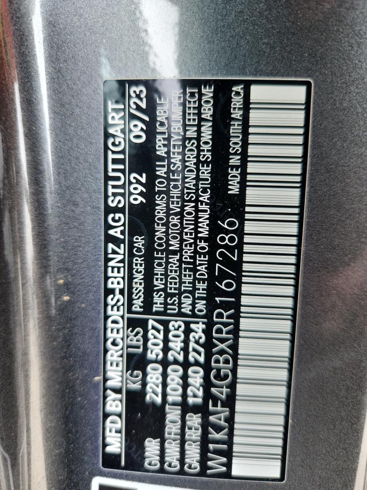 2024 Mercedes-Benz C 300 VIN: W1KAF4GBXRR167286 Lot: 63752045