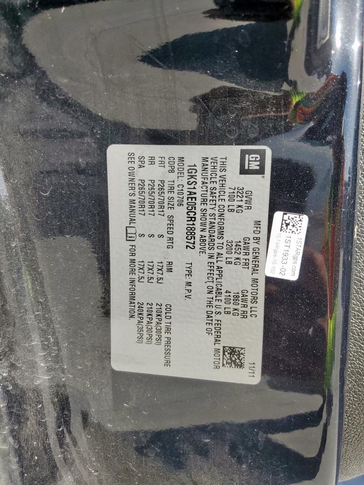 2012 GMC Yukon Sle VIN: 1GKS1AE05CR188572 Lot: 66398745