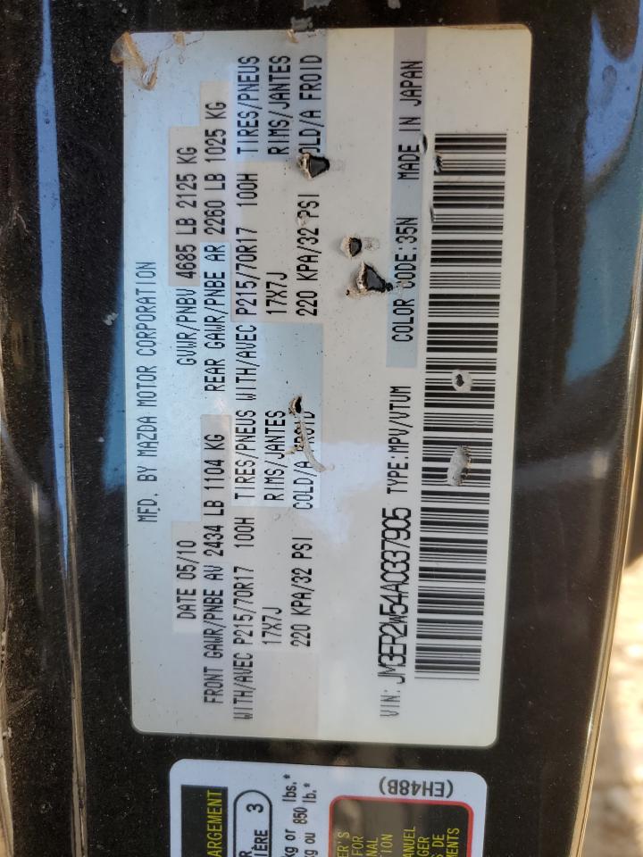 2010 Mazda Cx-7 VIN: JM3ER2W54A0337905 Lot: 63677055