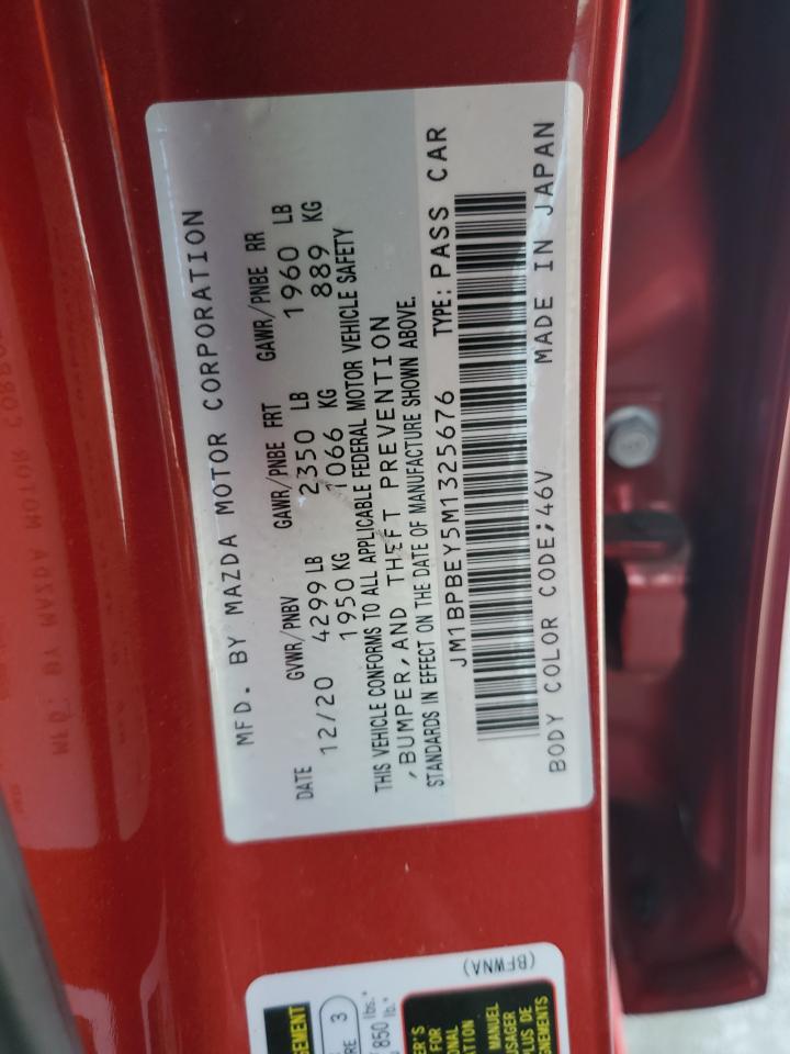 2021 Mazda 3 Premium Plus VIN: JM1BPBEY5M1325676 Lot: 66372495