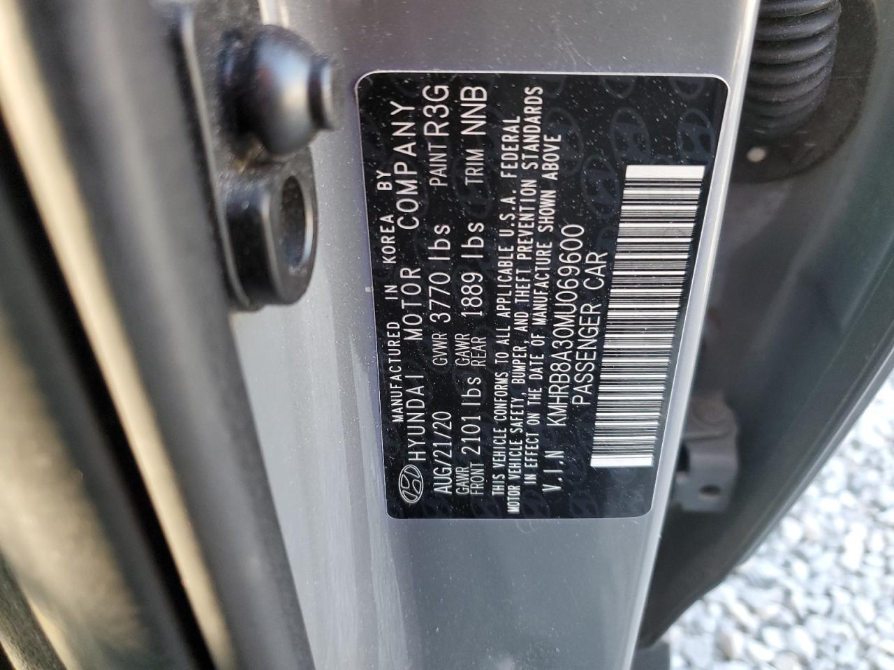 2021 Hyundai Venue Se VIN: KMHRB8A30MU069600 Lot: 63991575