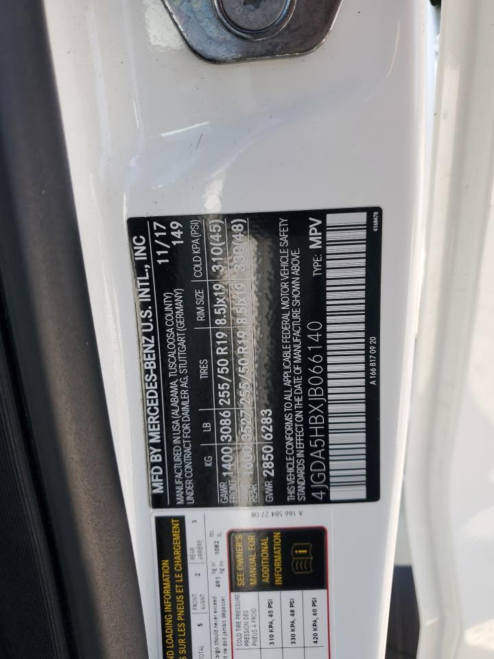 2018 Mercedes-Benz Gle 350 4Matic VIN: 4JGDA5HBXJB066140 Lot: 65049445