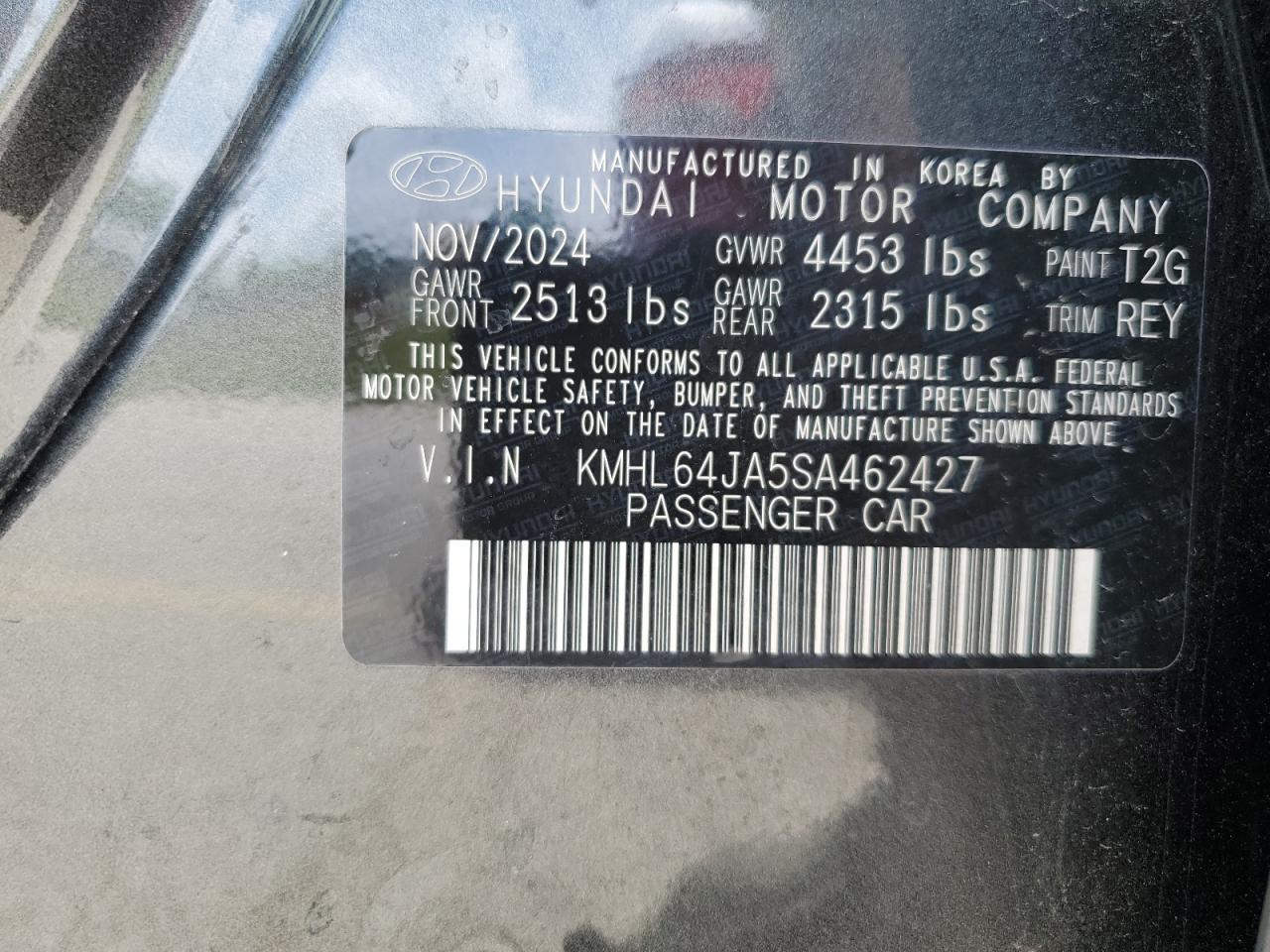 kmhl64ja5sa462427 KMHL64JA5SA462427 2025 Hyundai Sonata Sel