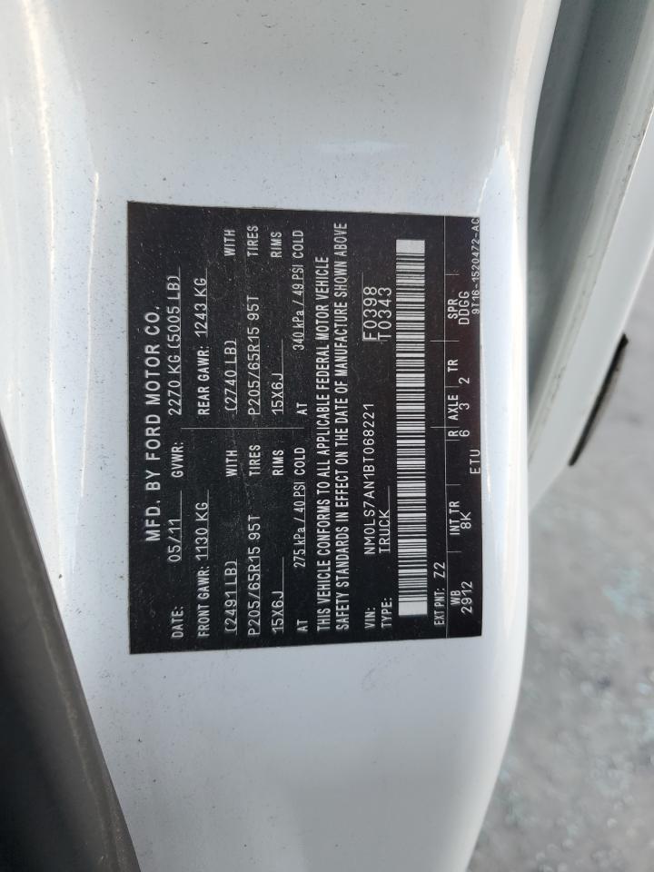 2011 Ford Transit Connect Xl VIN: NM0LS7AN1BT068221 Lot: 66223405