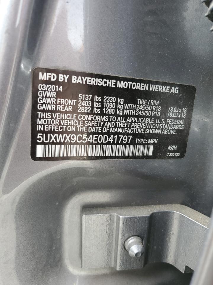 2014 BMW X3 xDrive28I VIN: 5UXWX9C54E0D41797 Lot: 65296635
