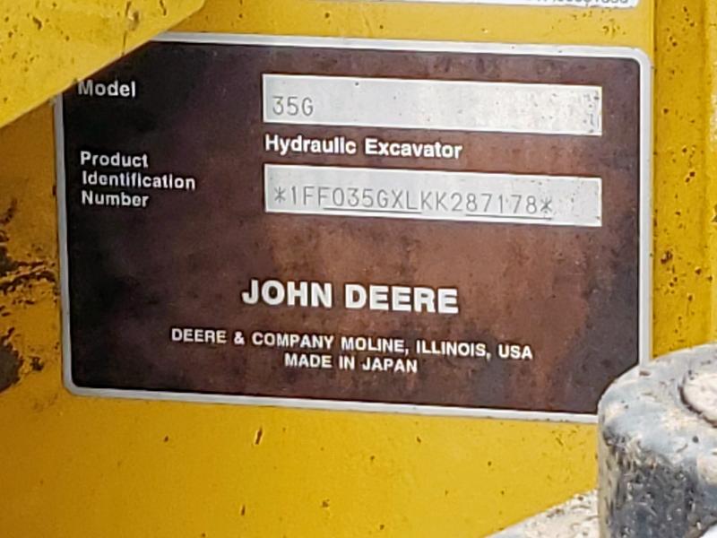 2019 JOHN DEERE 35G  