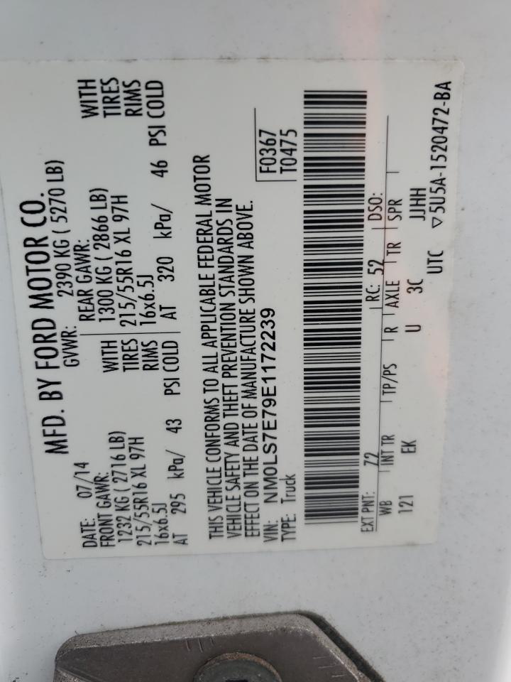 2014 Ford Transit Connect Xl VIN: NM0LS7E79E1172239 Lot: 62683145