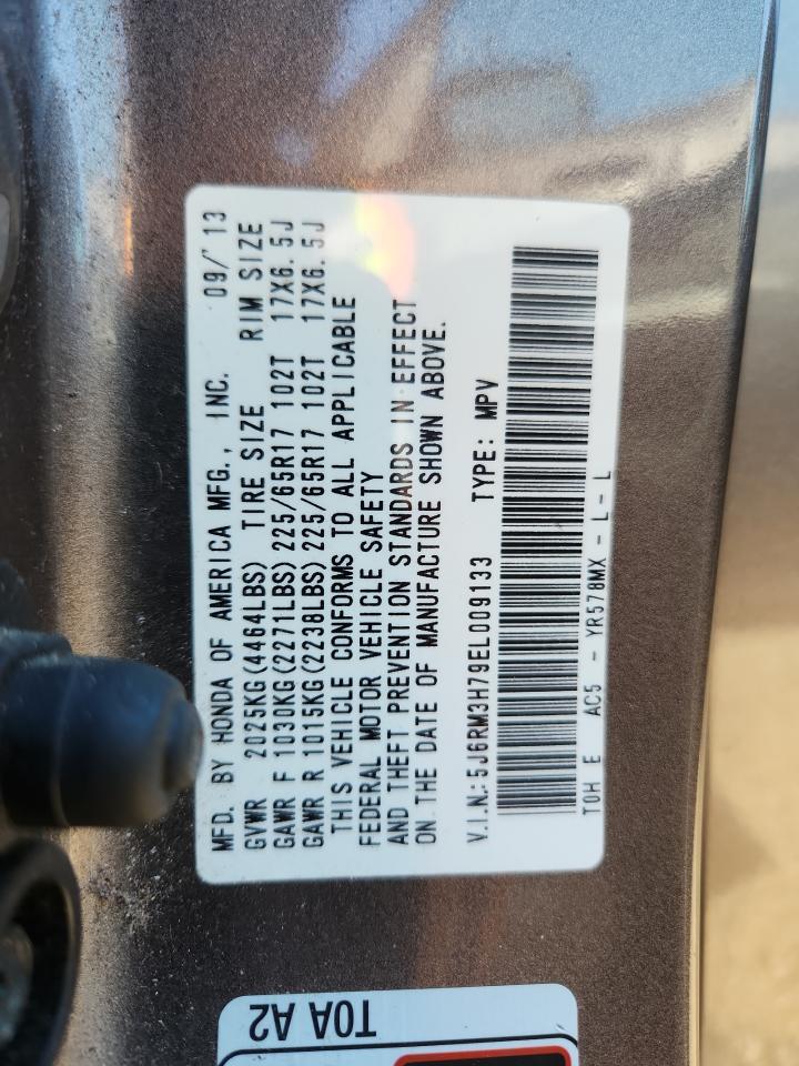 2014 Honda Cr-V Exl VIN: 5J6RM3H79EL009133 Lot: 65952005