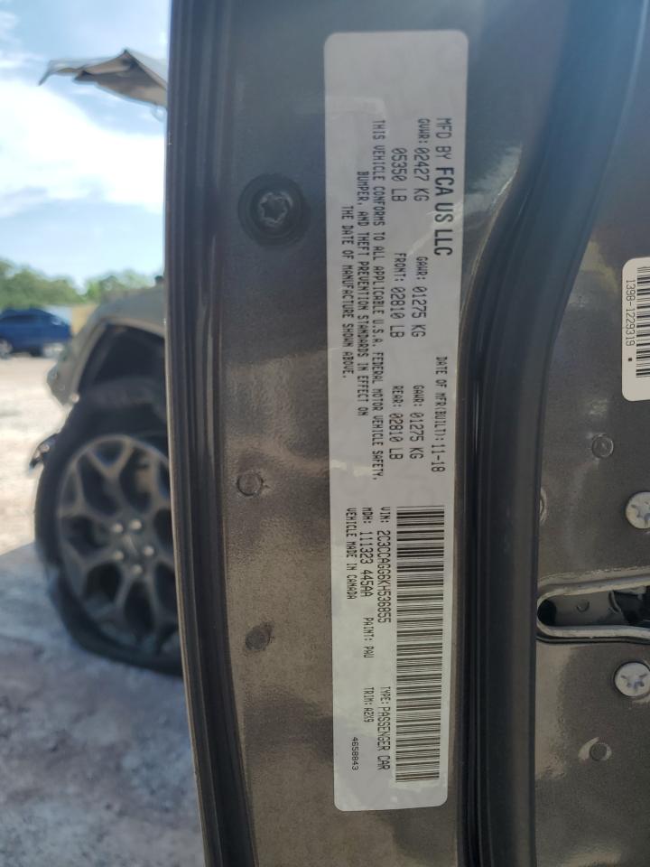 2019 Chrysler 300 S VIN: 2C3CCAGG6KH536855 Lot: 64932785
