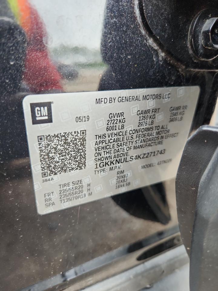 2019 GMC Acadia Slt-1 VIN: 1GKKNULS4KZ271743 Lot: 64272205