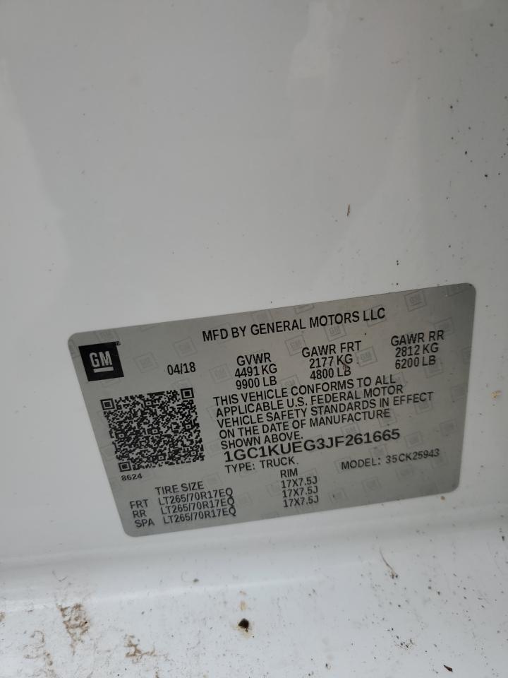 2018 Chevrolet Silverado K2500 Heavy Duty VIN: 1GC1KUEG3JF261665 Lot: 65517145