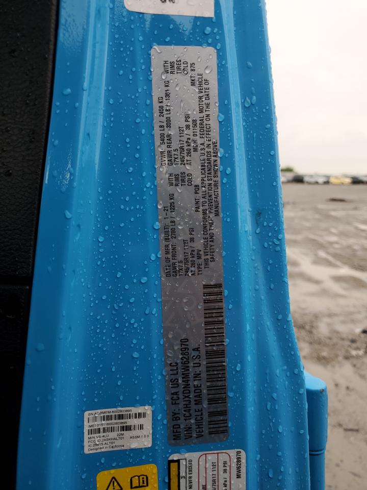 2021 Jeep Wrangler Unlimited Sport VIN: 1C4HJXDN4MW628970 Lot: 65211115