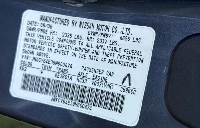 2009 INFINITI G37 BASE
