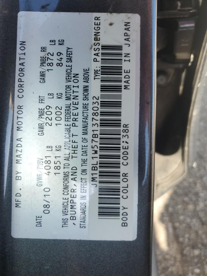 2011 Mazda 3 S VIN: JM1BL1W57B1378032 Lot: 64574405