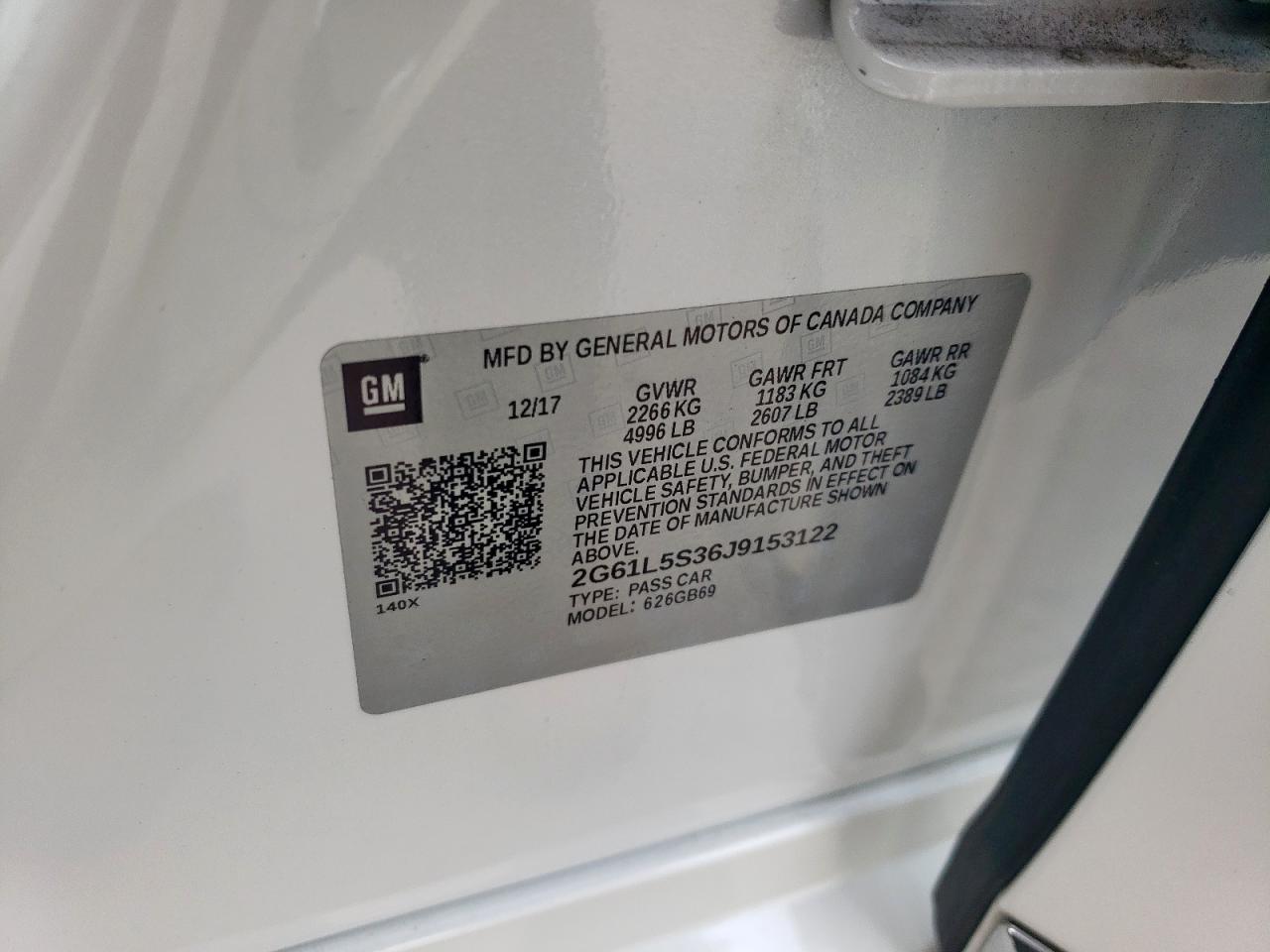 2018 Cadillac Xts VIN: 2G61L5S36J9153122 Lot: 64135545
