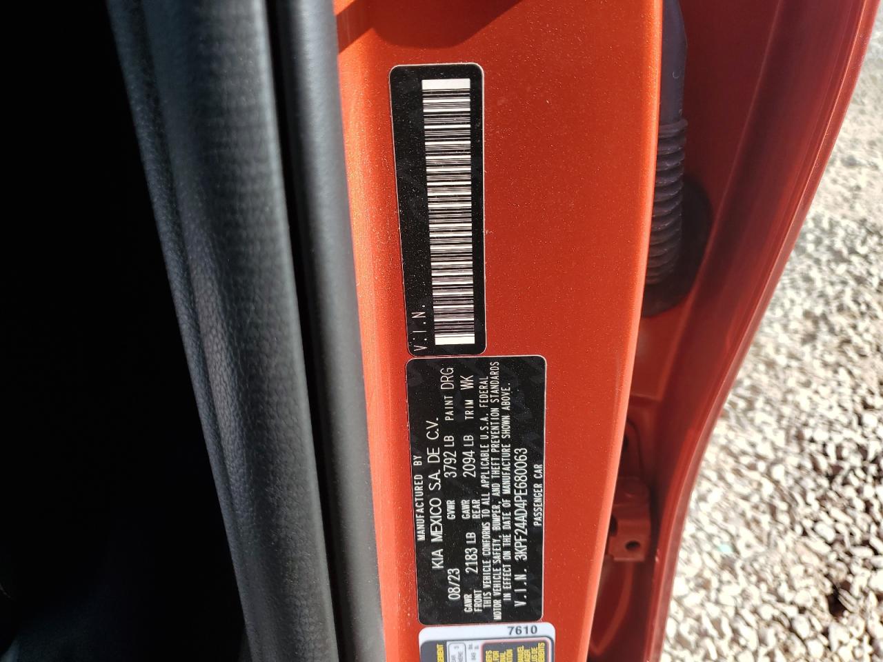 3kpf24ad4pe680063 3KPF24AD4PE680063 2023 Kia Forte Lx
