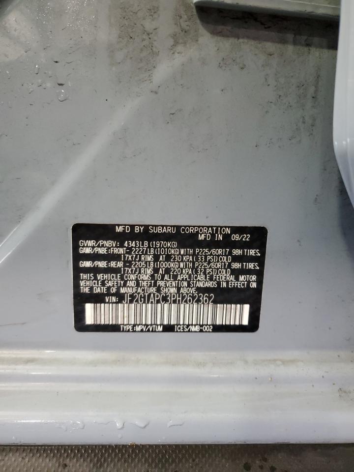 2023 Subaru Crosstrek Premium VIN: JF2GTAPC3PH262362 Lot: 66219925