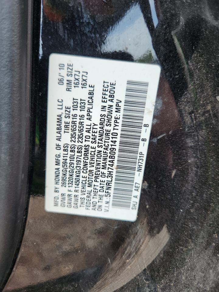 2010 Honda Odyssey Exl VIN: 5FNRL3H74AB091410 Lot: 64814125
