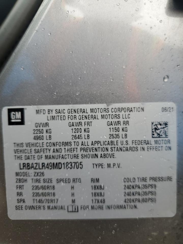2021 Buick Envision Preferred VIN: LRBAZLR49MD183705 Lot: 64064845