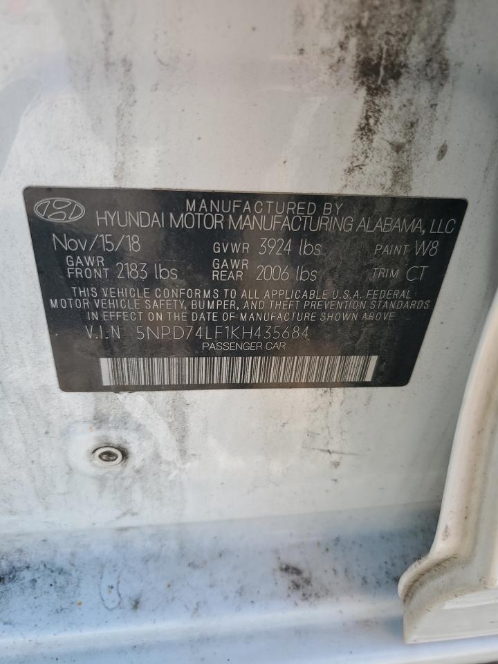 2019 Hyundai Elantra at OH - Columbus, Copart lot 66206165