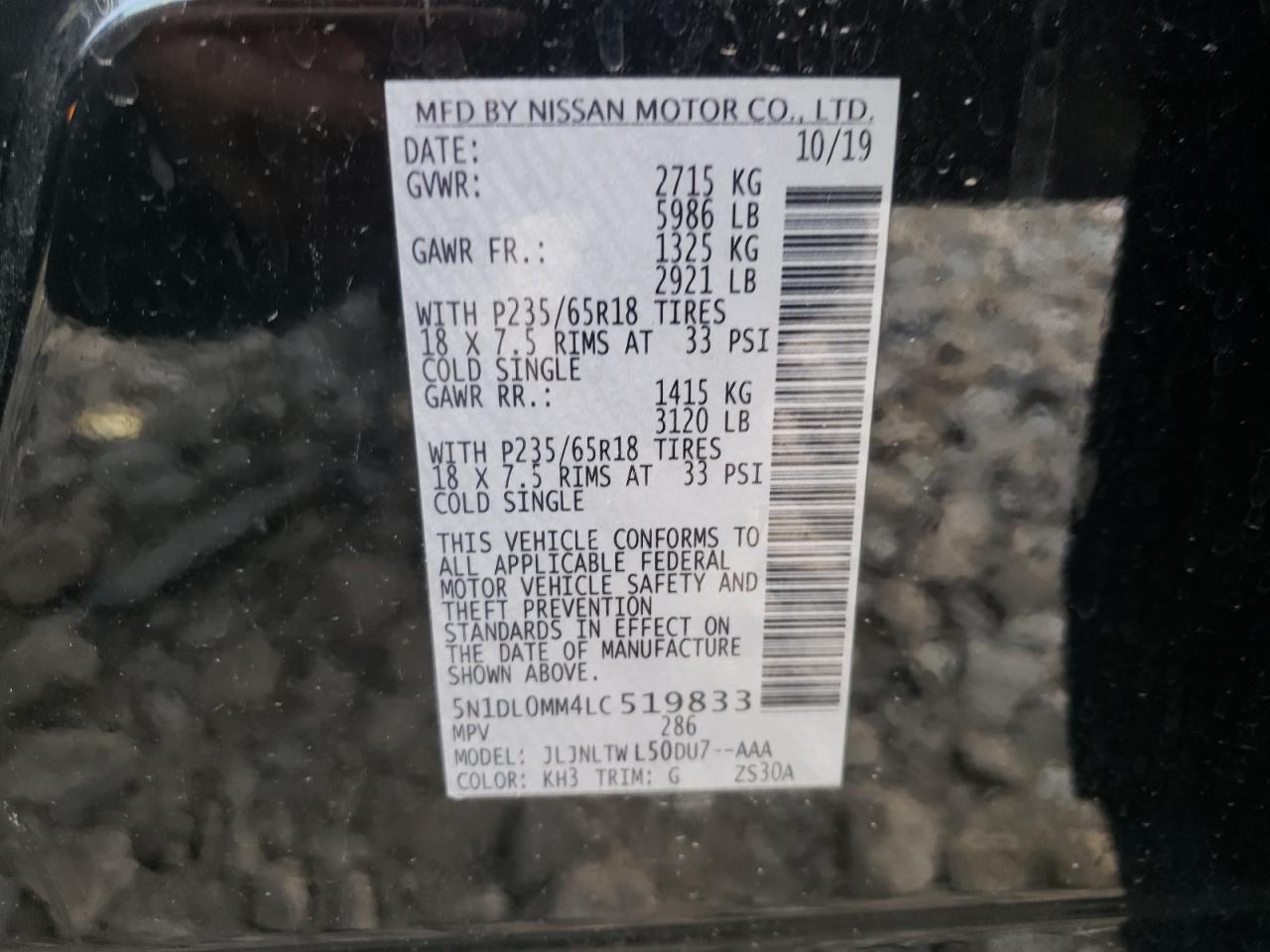 2020 Infiniti Qx60 Luxe VIN: 5N1DL0MM4LC519833 Lot: 64178085