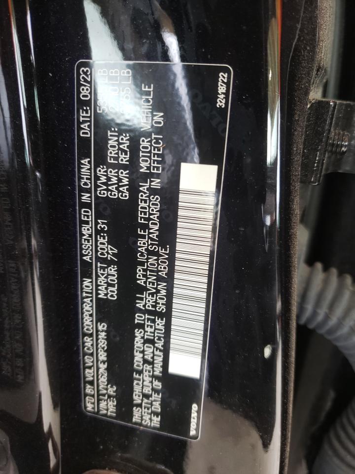 2024 Volvo S90 Plus VIN: LVY062ME1RP391415 Lot: 62757105